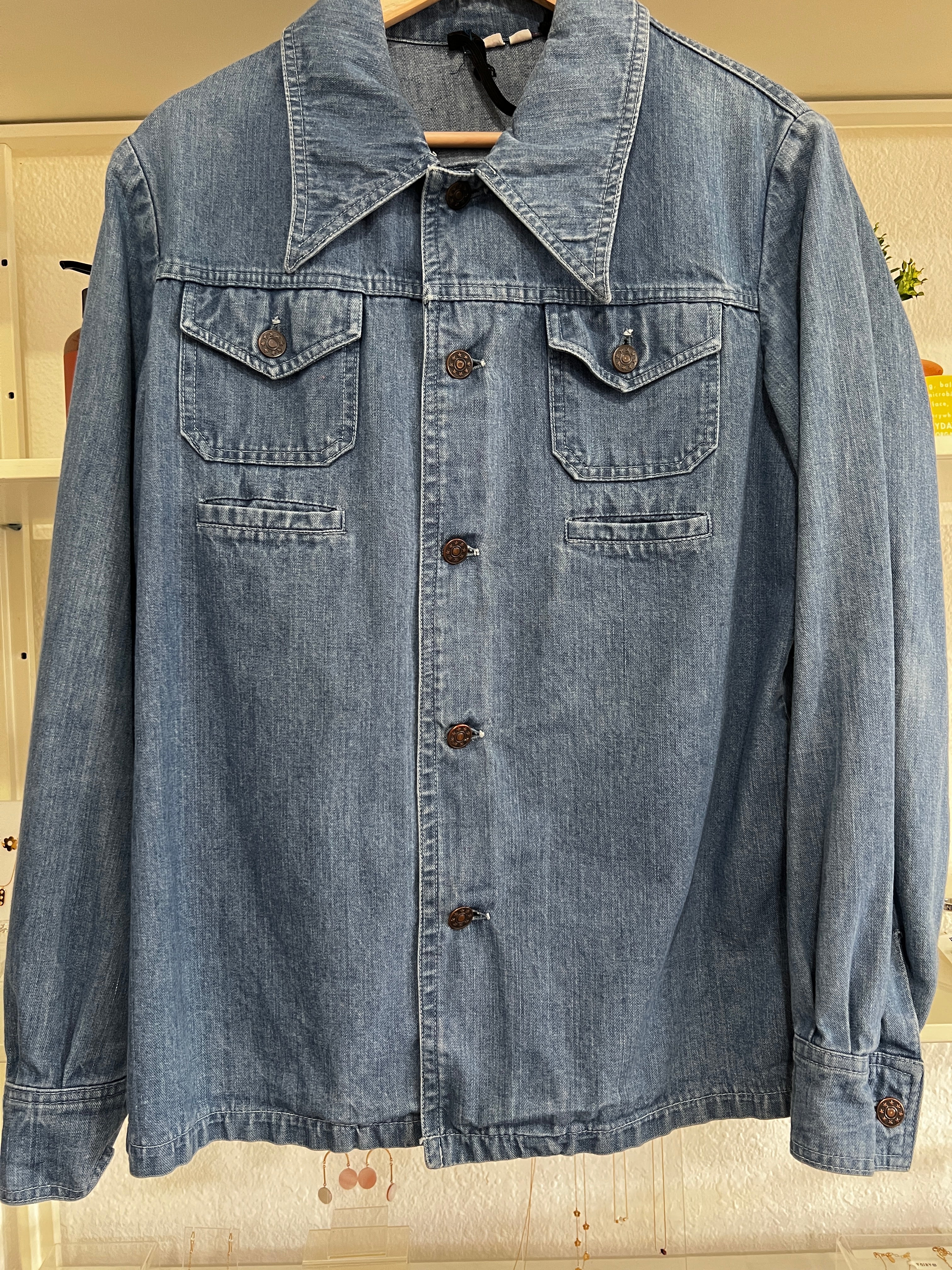 1970s Long Sleeve Denim Work Shirt