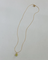 Block Necklace - Olive Jade