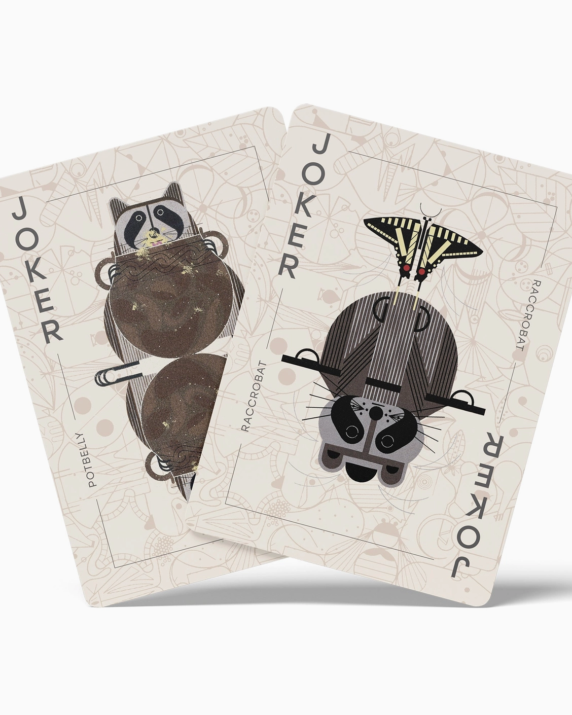 Two joker cards with animal illustrations on a white background