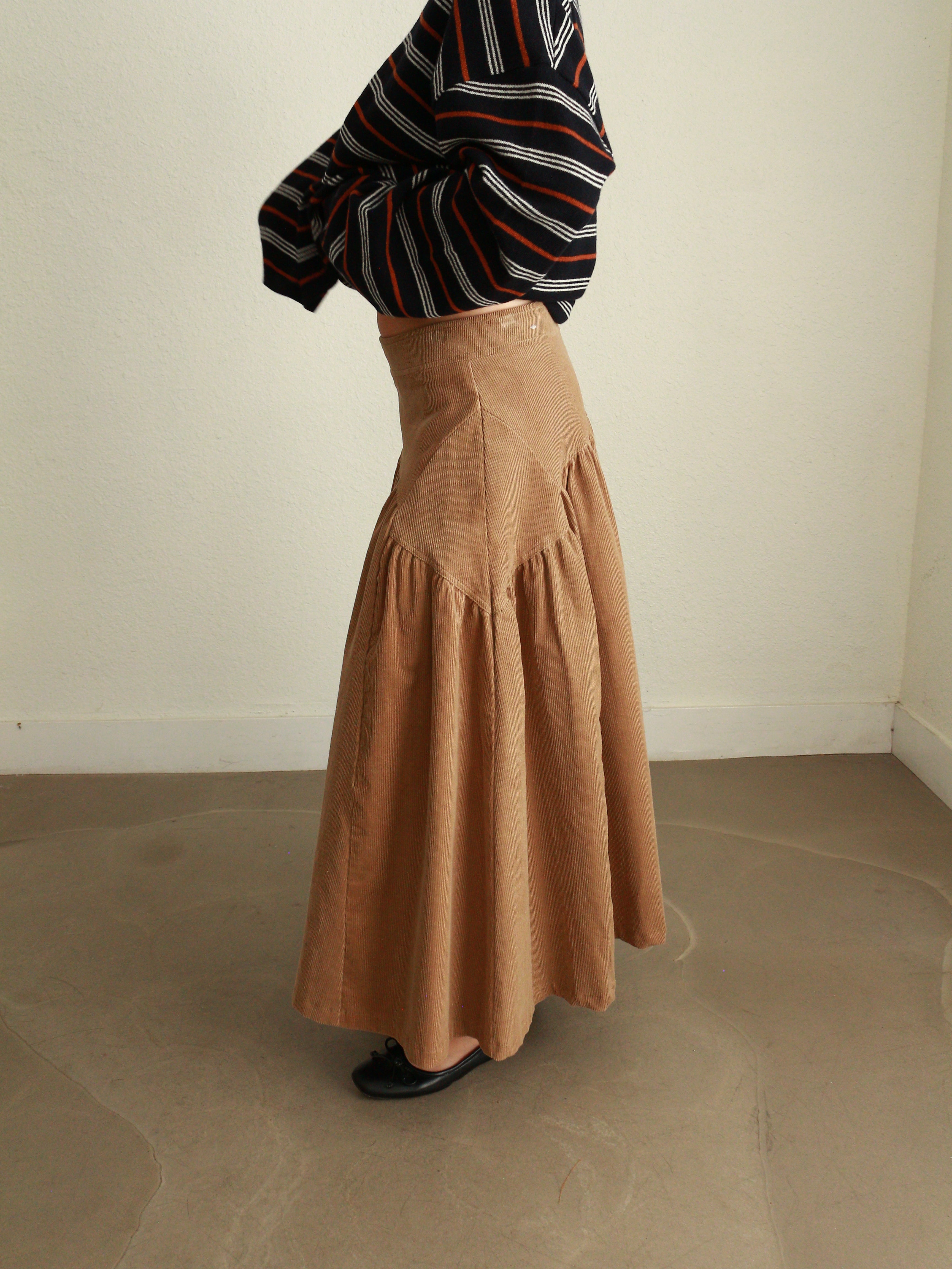 Corduroy Pocket Midi Skirt