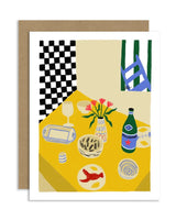 Dining Table Blank Greeting Card