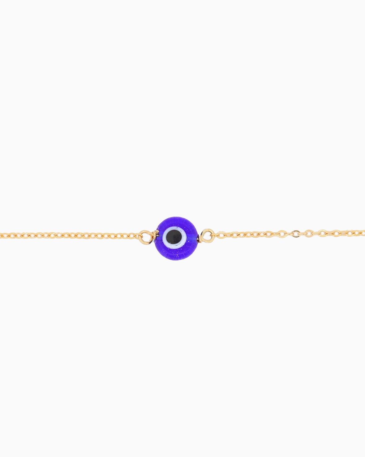 Gold bracelet with a black square stone on a white background