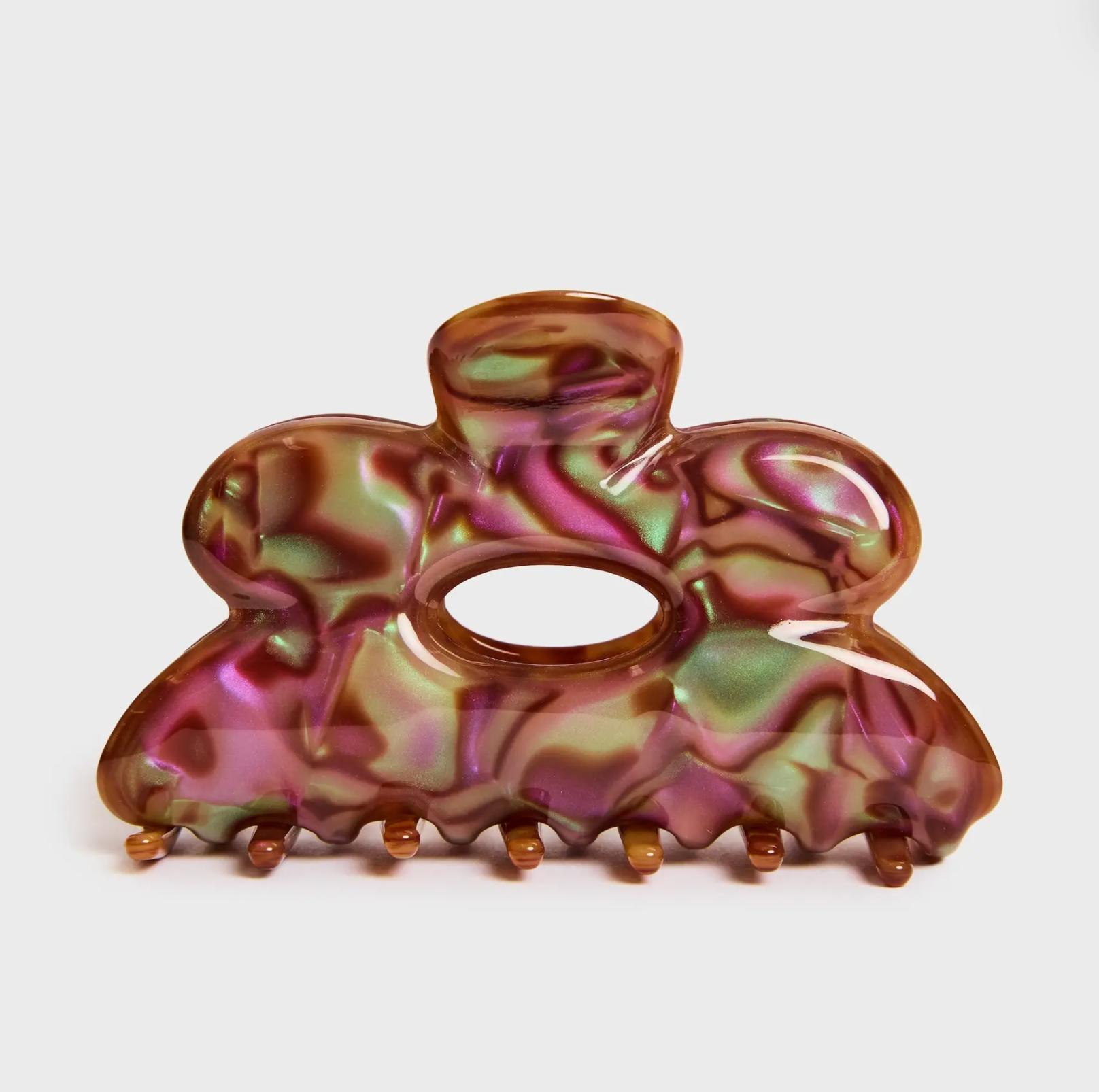 Marbled hair clip on a white background