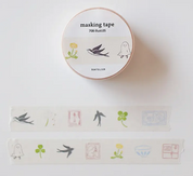 Masking tape with decorative designs on a white background