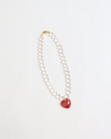 KAR Rhodochrosite & Obsidian Heart Pendant Necklace