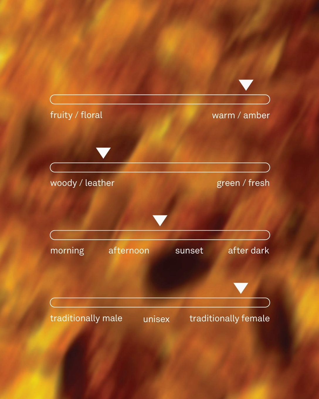 Color swatch selection interface with text labels on a blurred background