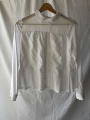 Mesh Panel Structured Blouse