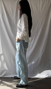 Mesh Panel Structured Blouse