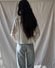 Mesh Panel Structured Blouse