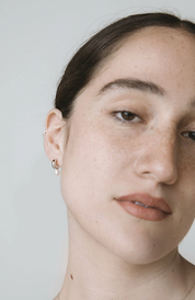 Mini Pearl Hoop Earrings Sterling Silver