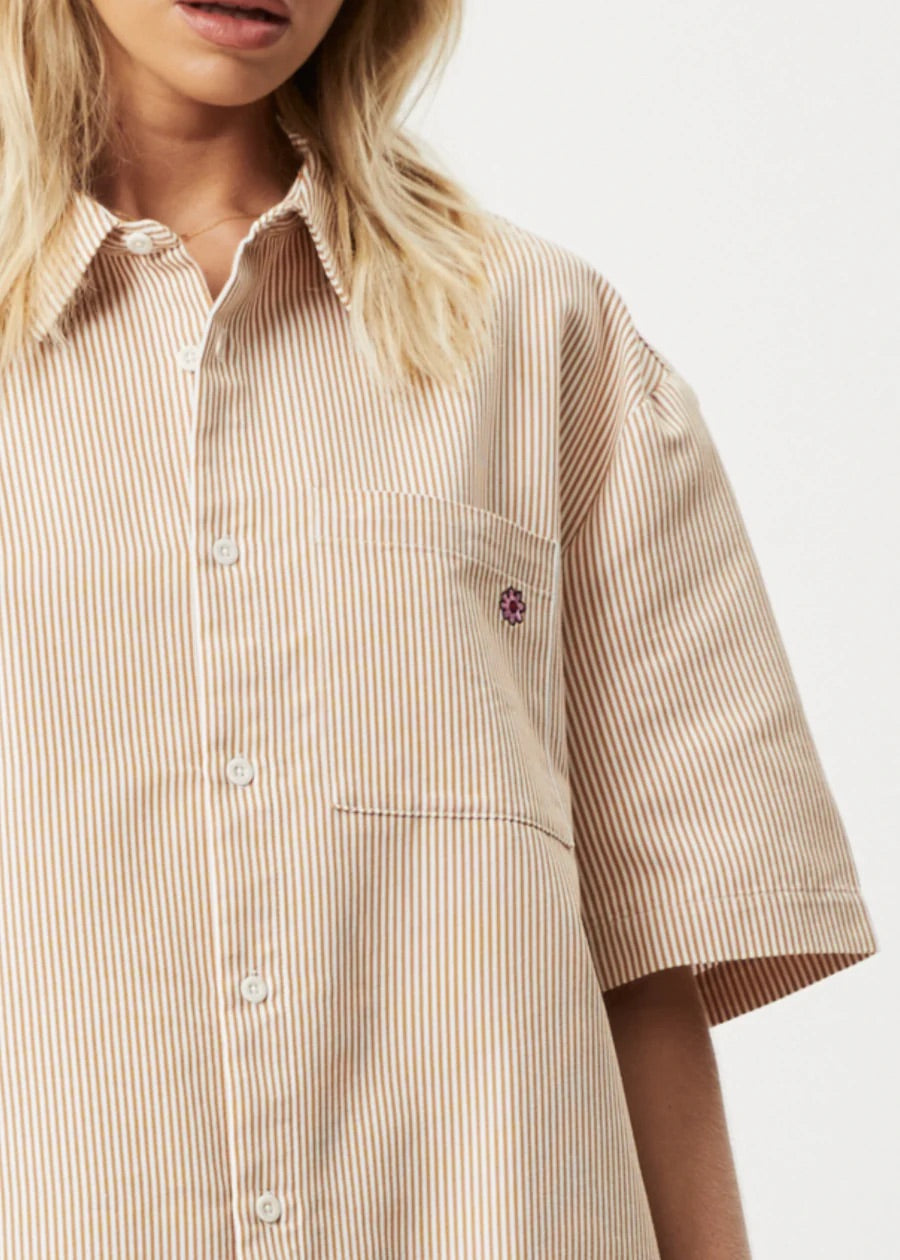 Afends Night Shade Short Sleeve Striped Shirt