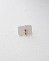 Pigment Single Earring 03 - Red Quartz Pink Opal