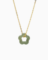 Plum Blossom Green Jade Pendant Necklace