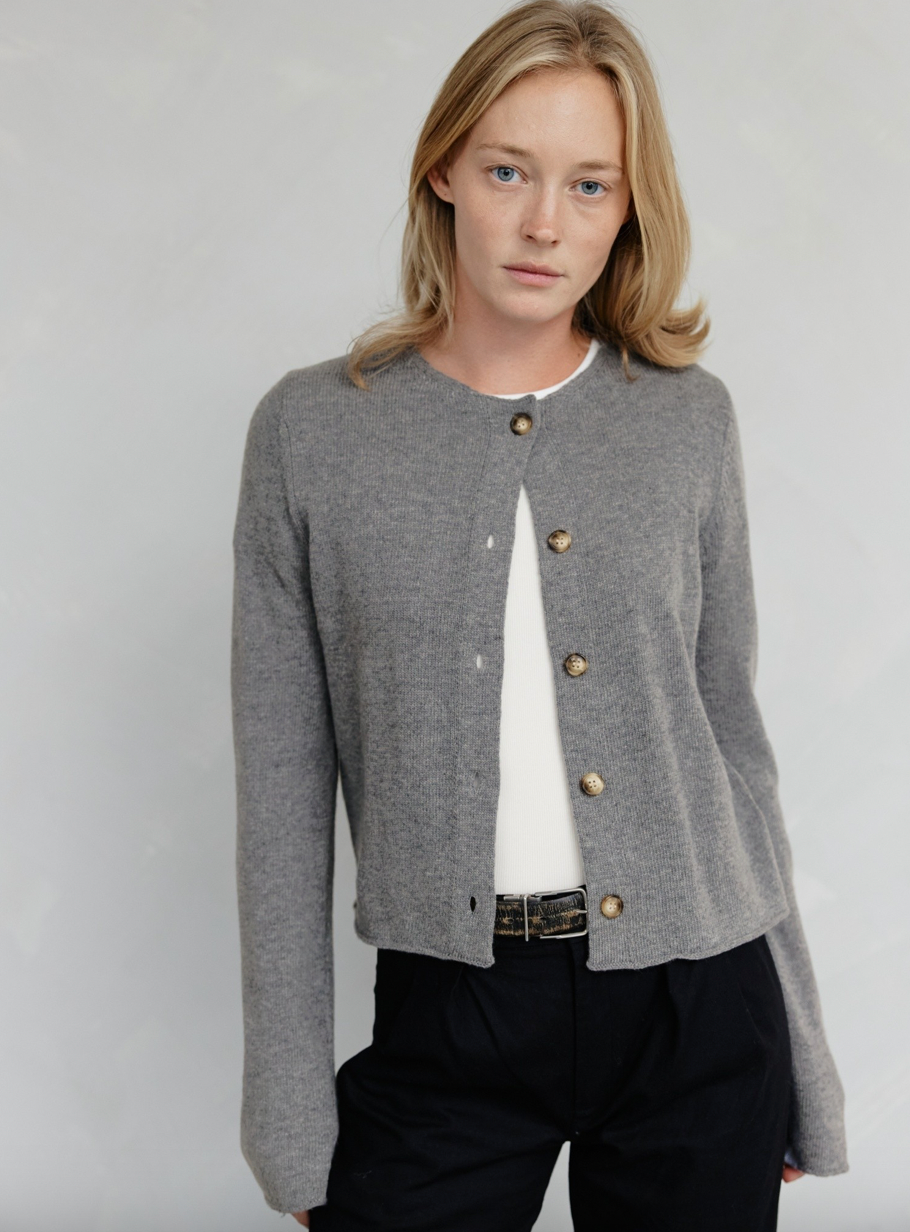 Wool Blend Cardigan Mod Ref Clothing Heather Grey