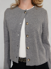 Wool Blend Cardigan Mod Ref Clothing Heather Grey