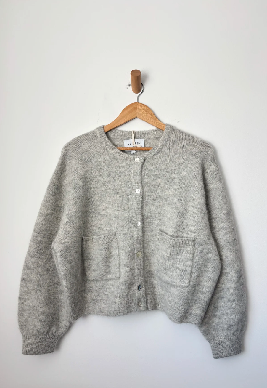 Le Bon Shopped Grey Sezane Amelie Cardigan Alpaca Wool