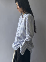 Striped Open-Back Tunic Shirt