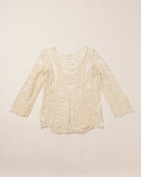 Vintage Crochet 3/4 Sleeve Top - S/M