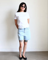 Wavy Boat Neck Off Shoulder Tee