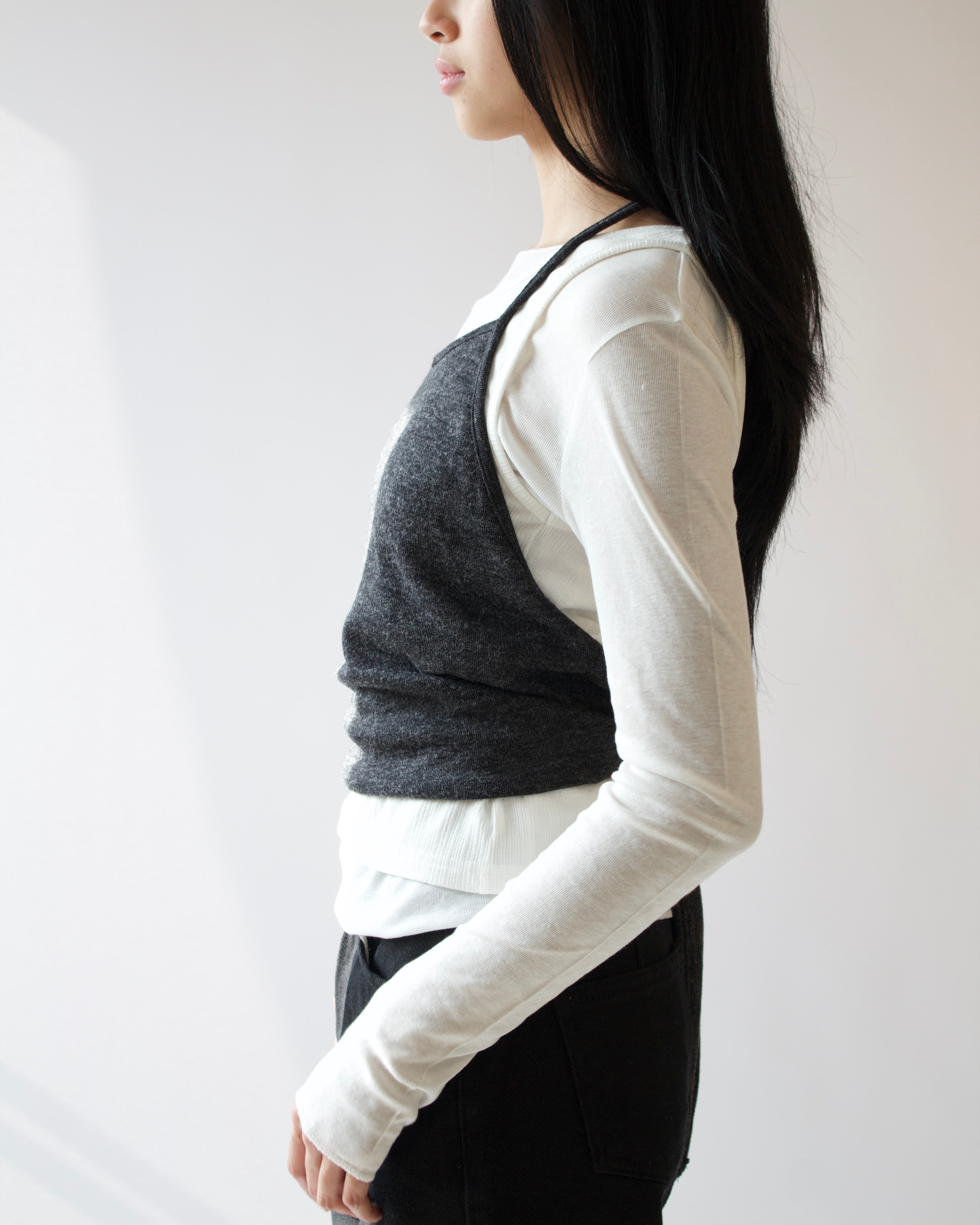 Wool Charcoal Halter Top