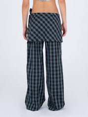 Nocturne Plaid Overskirt Trouser Pants