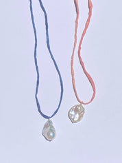 Bebe Rouge Perle Cord Necklace - Peach