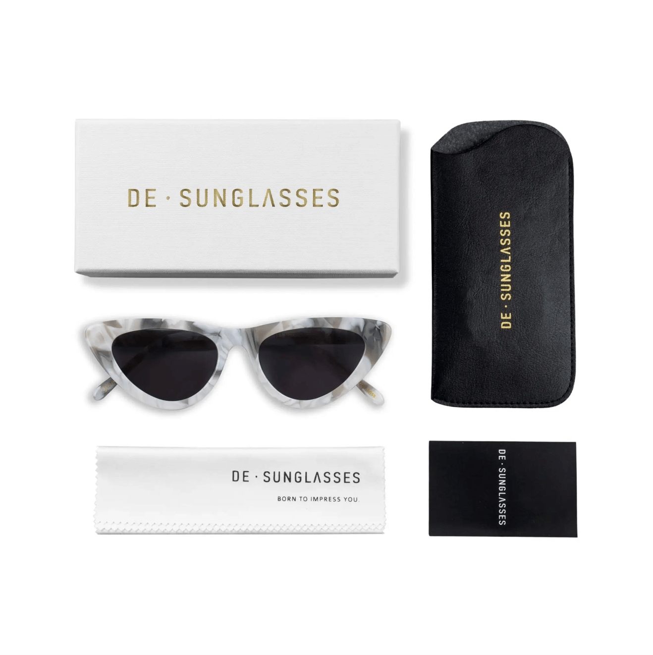Fez Marble Cat-Eye Shape Sunglasses - Skies For Miles