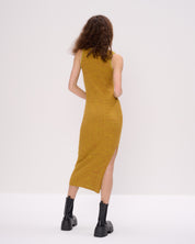 Another Girl Space Dye Rib Keyhole Front Midi